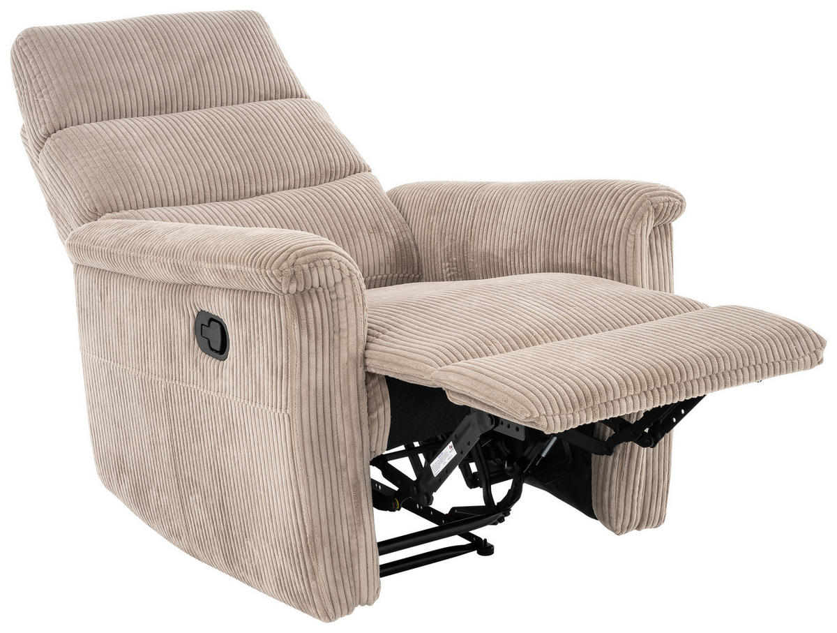 RELAXSESSEL in Metall, Textil Hellbraun  - Hellbraun/Schwarz, Design, Kunststoff/Textil (78/108/89cm) - Livetastic
