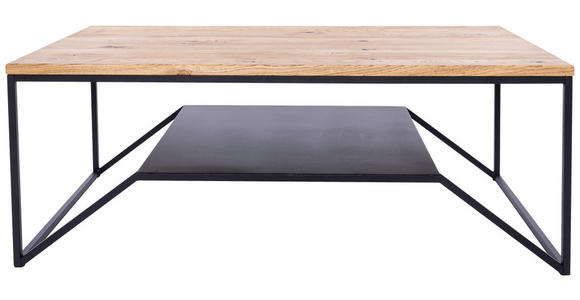 COUCHTISCH in Holz, Metall 110/60/40 cm - Eichefarben/Schwarz, Natur, Holz/Metall (110/60/40cm) - Novel