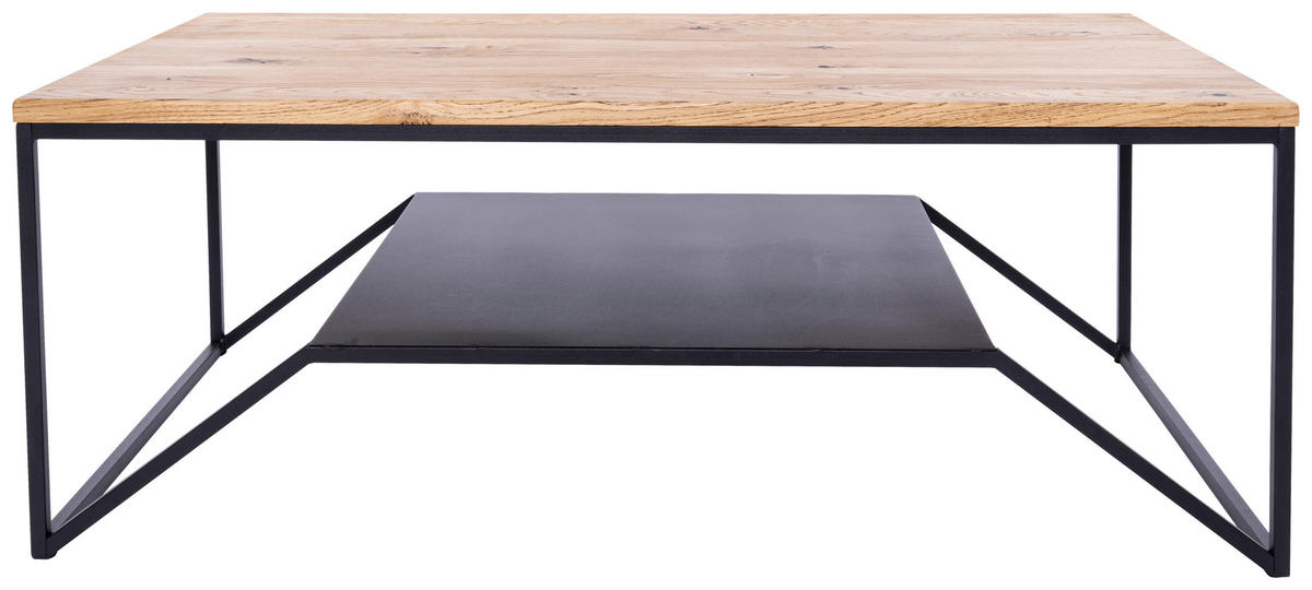 COUCHTISCH in Metall, Holz 110/60/40 cm  - Eichefarben/Schwarz, Natur, Holz/Metall (110/60/40cm) - Novel