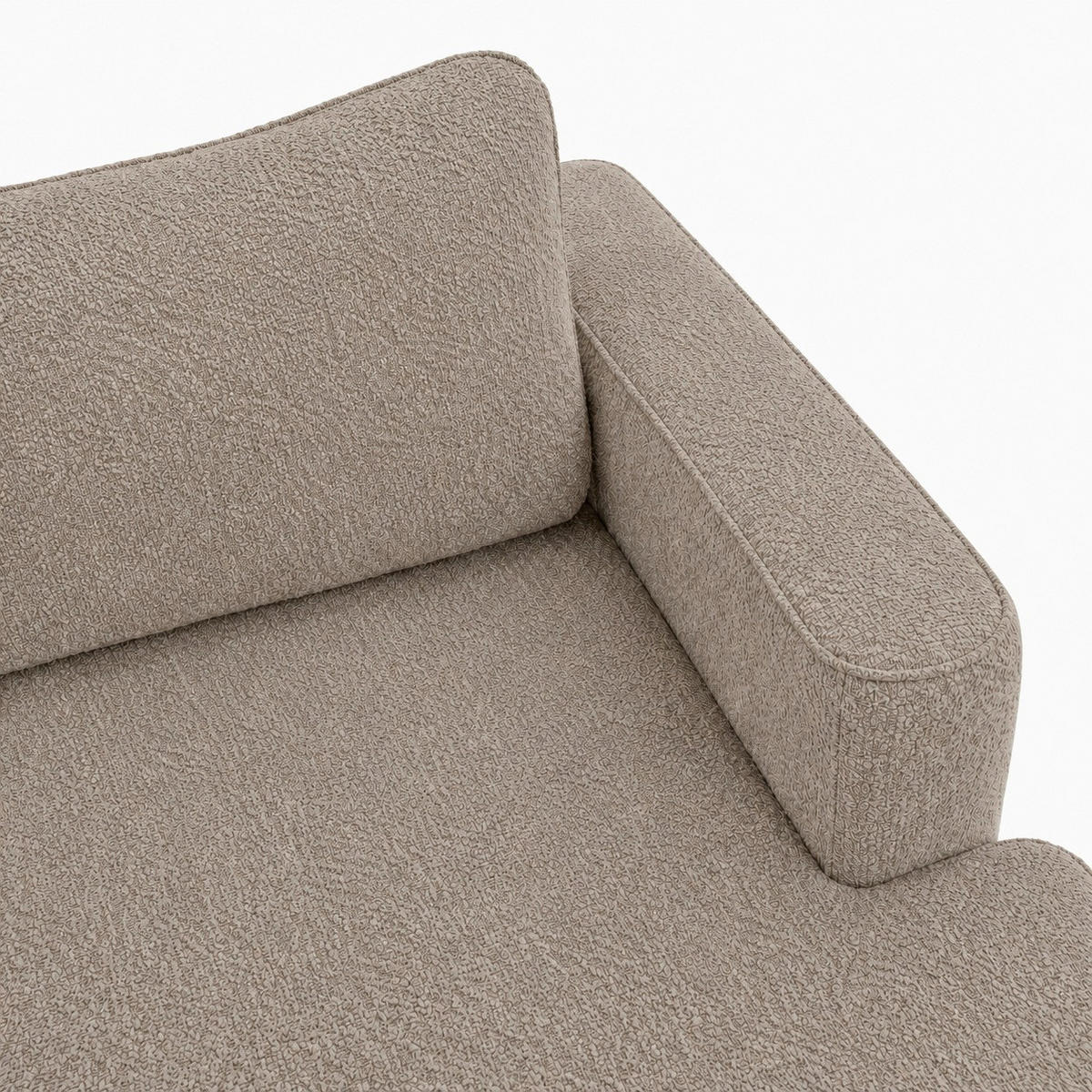 ECKSOFA FREDO Hellbraun Bouclé  - Hellbraun/Schwarz, Design, Kunststoff/Textil (233/150cm) - MID.YOU