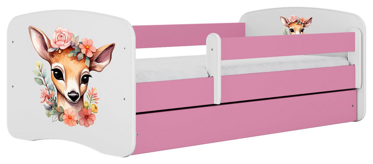 KINDER-/JUNIORBETT - Pink/Birkefarben, MODERN, Holz/Holzwerkstoff (80/160cm) - MID.YOU