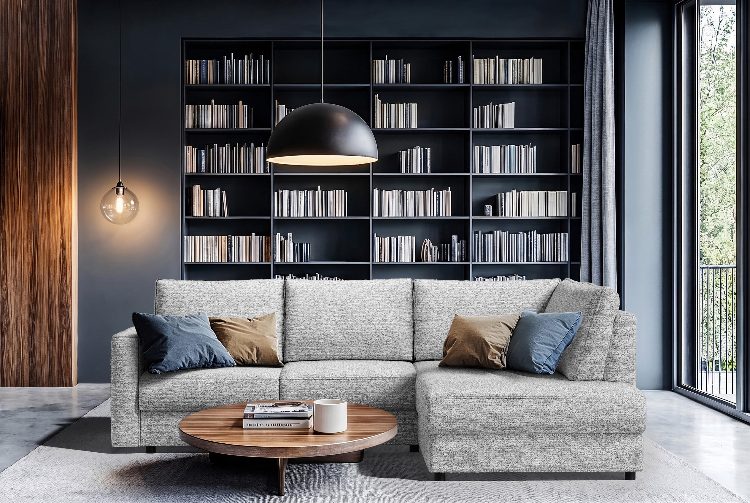 ECKSOFA DELANTO CLOSED Silberfarben Chenille Bettkasten  - Silberfarben, MODERN, Holz/Kunststoff (280/89cm) - Livetastic