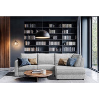 ECKSOFA DELANTO CLOSED Silberfarben Chenille Bettkasten  - Silberfarben, MODERN, Holz/Kunststoff (280/89cm) - Livetastic