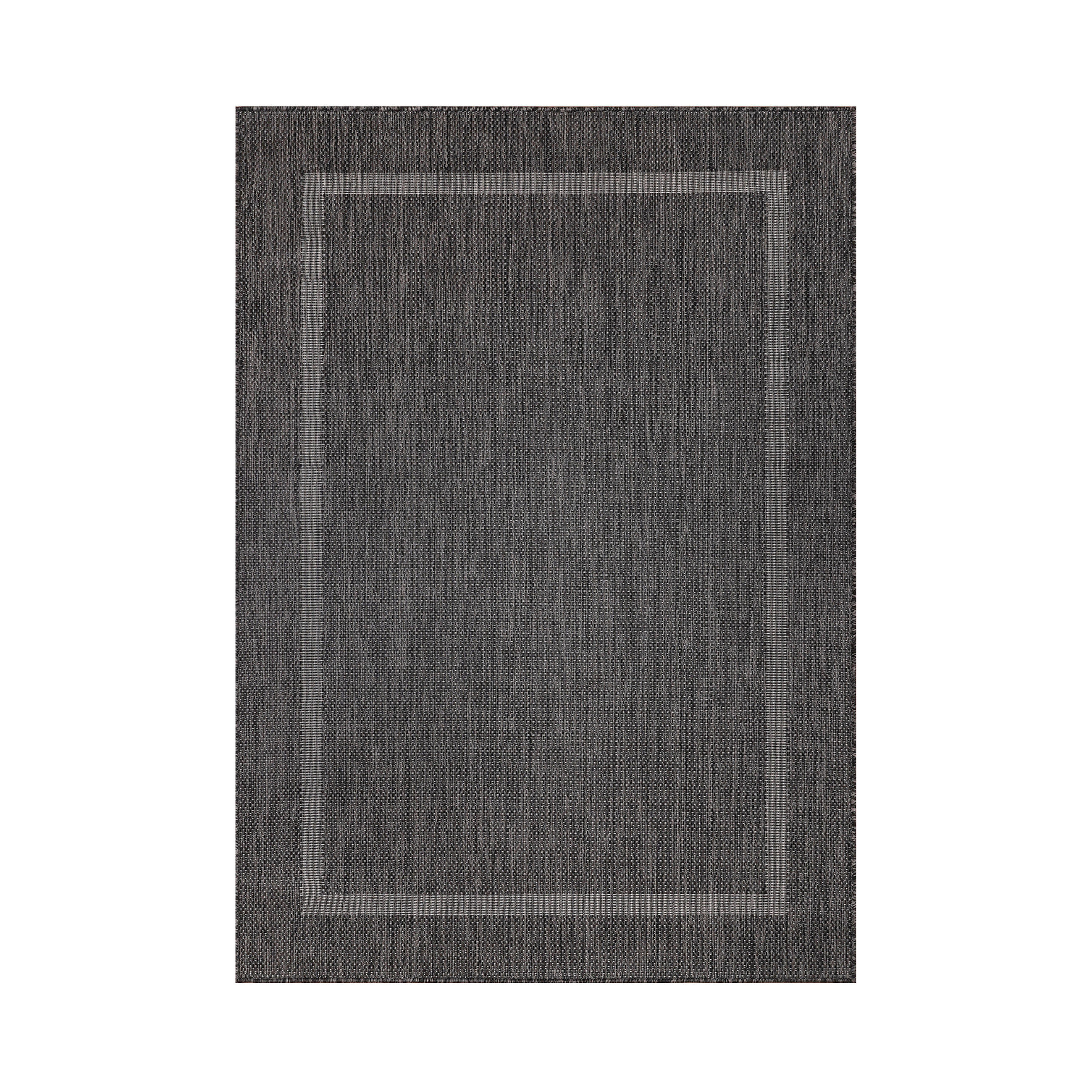 FLACHWEBETEPPICH Wohnzimmer 120/170 cm Relax Schwarz rechteckig  - Schwarz, Basics, Textil (120/170cm) - Ayyildiz 