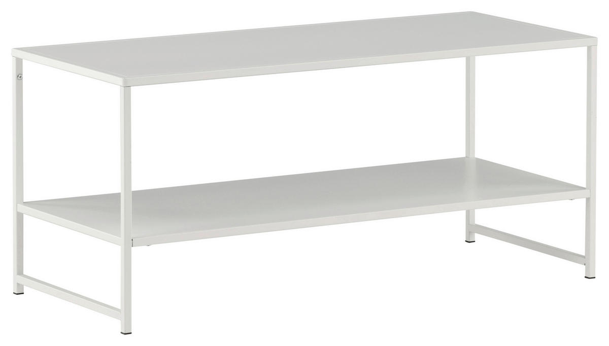 COUCHTISCH 102/43/45 cm rechteckig Weiß  - Weiß, Design, Metall (102/43/45cm) - Livetastic