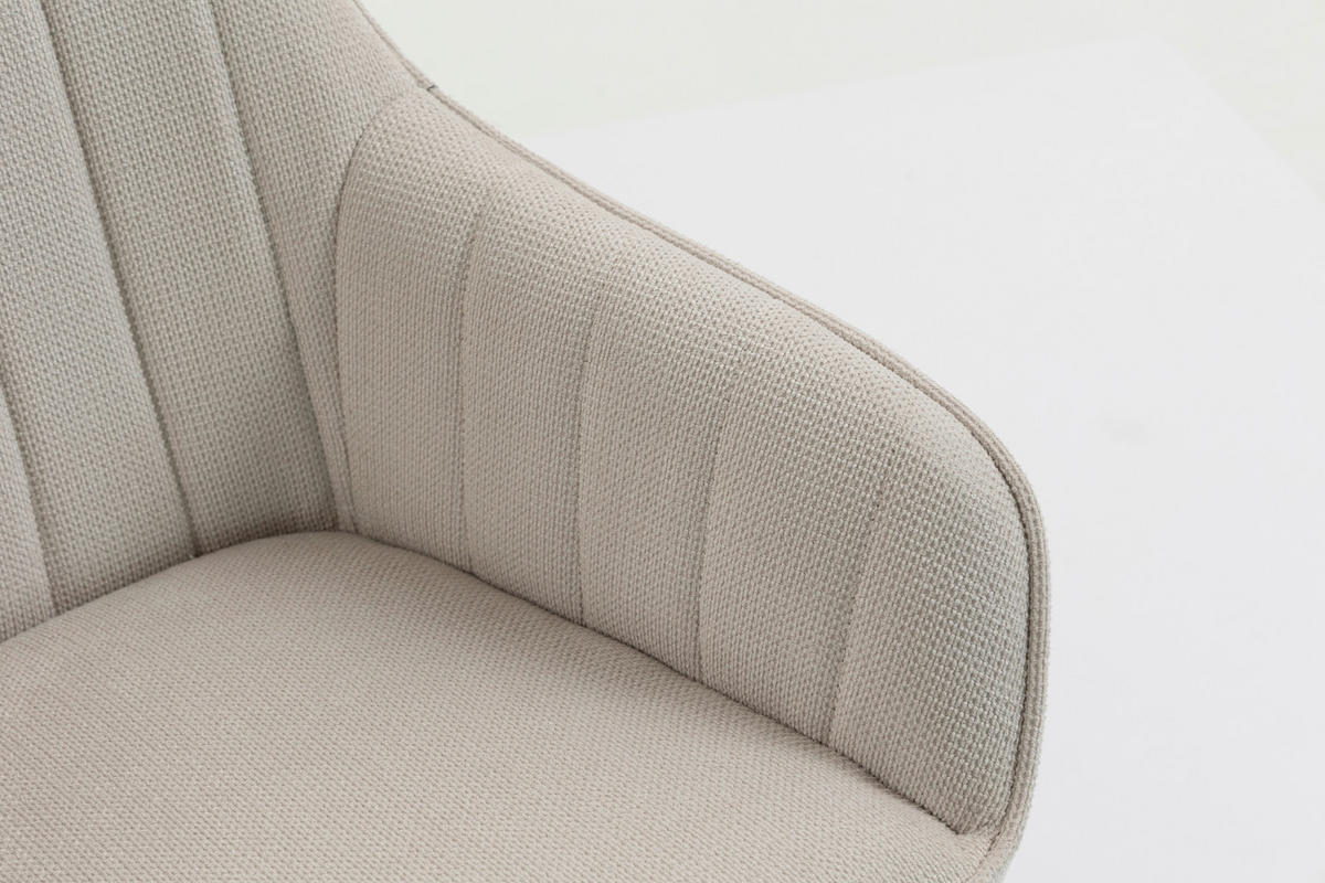 ARMLEHNSTUHL  Sitzfläche 180° drehbar   - Creme/Schwarz, MODERN, Textil/Metall (63/83/63cm) - Livetastic