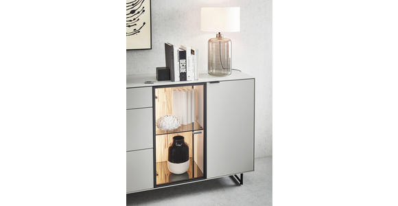 SIDEBOARD 181,9/87,9/45,2 cm  - Schwarz/Grau, Design, Glas/Holz (181,9/87,9/45,2cm) - Dieter Knoll