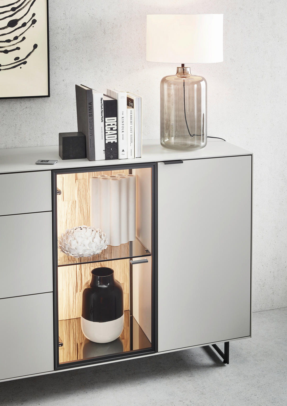 SIDEBOARD Grau  181,9/87,9/45,2 cm  - Schwarz/Grau, Design, Glas/Holz (181,9/87,9/45,2cm) - Dieter Knoll