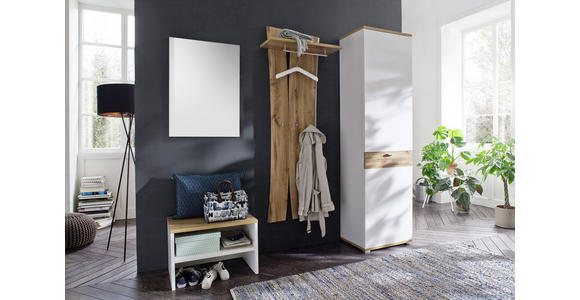 GARDEROBE 210/205/40 cm  - Eichefarben/Weiß, Design, Holzwerkstoff (210/205/40cm) - Carryhome