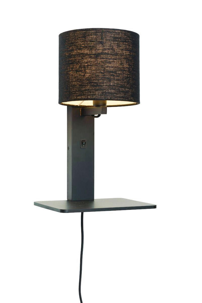 WANDLEUCHTE GOOD&MOJO 19/24/36 cm  - Schwarz, Trend, Holz/Textil (19/24/36cm) - Good & Mojo