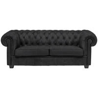 CHESTERFIELD-SOFA in Webstoff Dunkelgrau  - Wengefarben/Dunkelgrau, LIFESTYLE, Holz/Textil (206/76,5/96cm) - Landscape