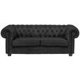 CHESTERFIELD-SOFA Webstoff Dunkelgrau  - Wengefarben/Dunkelgrau, LIFESTYLE, Holz/Textil (206/76,5/96cm) - Landscape