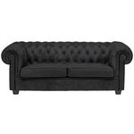 CHESTERFIELD-SOFA in Webstoff Dunkelgrau  - Wengefarben/Dunkelgrau, LIFESTYLE, Holz/Textil (206/76,5/96cm) - Landscape