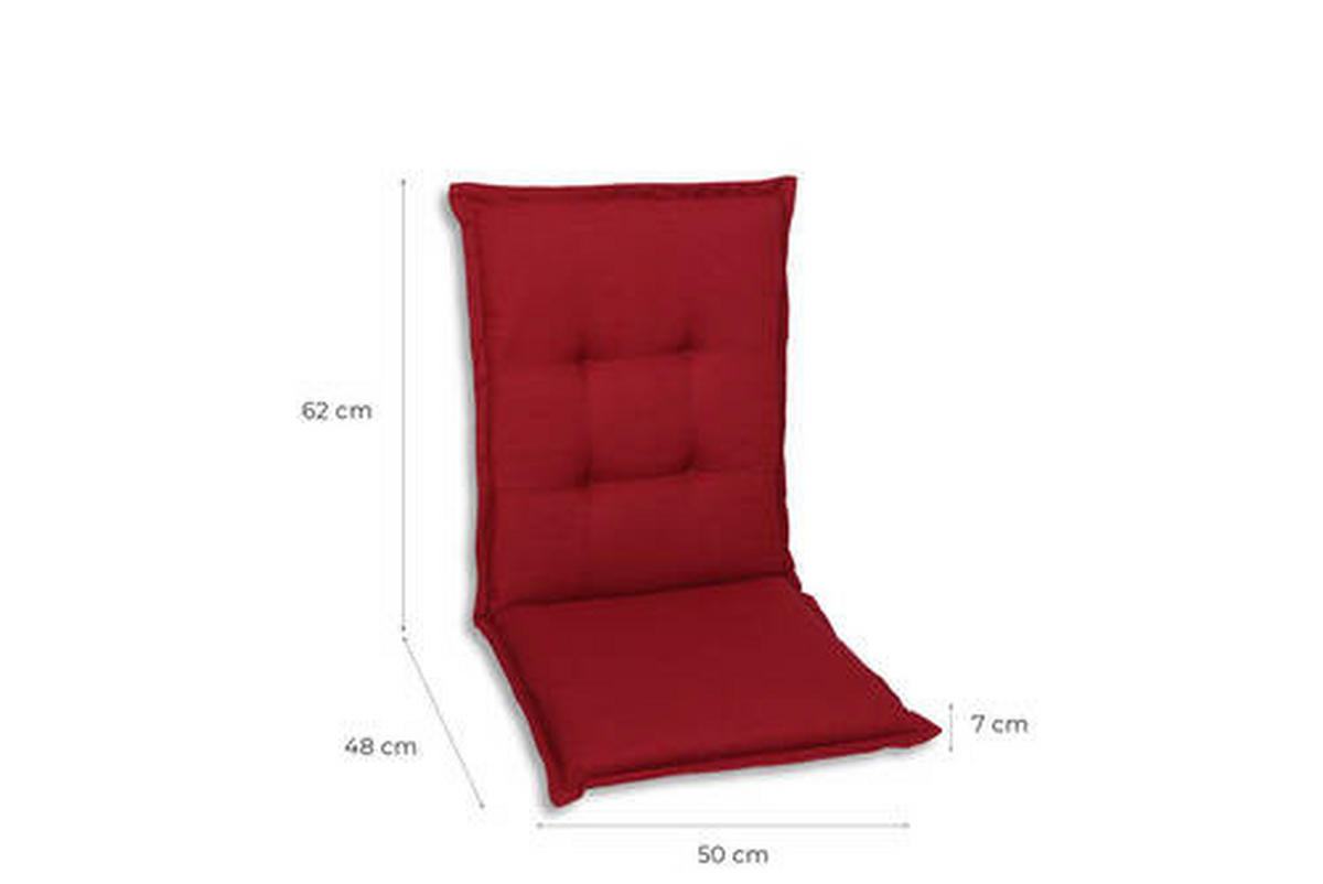 SESSELAUFLAGEN 6er-Set in Kirschrot Uni  - Kirschrot, Basics, Textil (50/7/110cm)