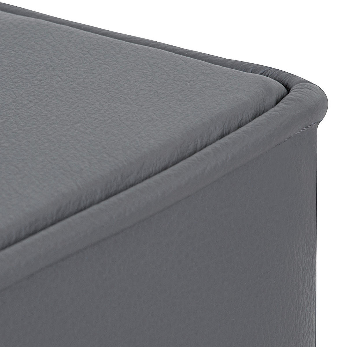 HOCKER Leder Anthrazit  - Chromfarben/Anthrazit, Design, Leder/Metall (91/44/57cm) - Livetastic