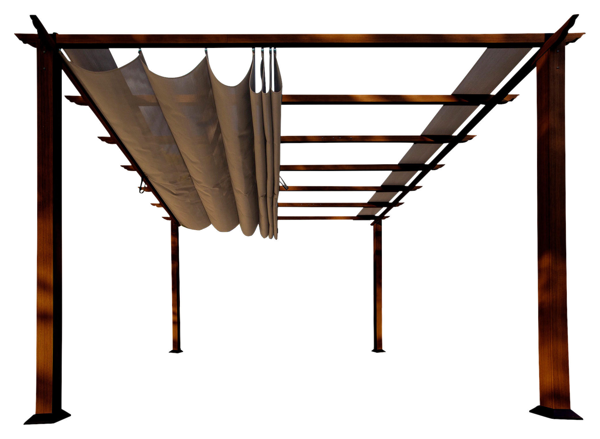 PERGOLA velikost: 350/235/350 cm - tmavě hnědá, Basics, kov/plast (350/235/350cm)