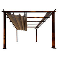 PERGOLA velikost: 350/235/350 cm - tmavě hnědá, Basics, kov/plast (350/235/350cm)