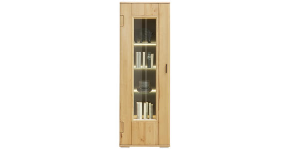VITRINE in furniert, massiv Wildkernbuche Buchefarben - Buchefarben, KONVENTIONELL, Glas/Holz (67/198/43cm) - Cantus