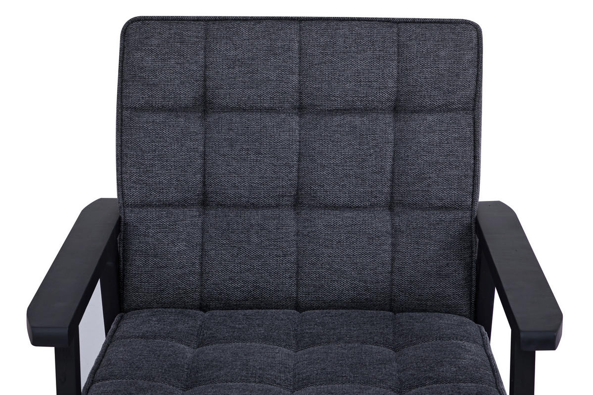 SESSEL in Webstoff Grau  - Schwarz/Grau, Design, Holz/Textil (64/77,5/67cm) - Ti'me