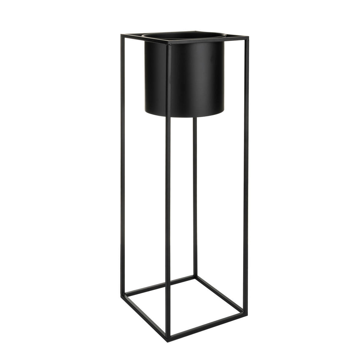 PFLANZENTOPF   - Schwarz, Trend, Metall (25/80/25cm) - Ambia Home