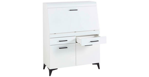 SEKRETÄR  Kabeldurchlass, Stauraum  - Schwarz/Weiß, Trend, Holzwerkstoff/Kunststoff (98/124/42cm) - Carryhome