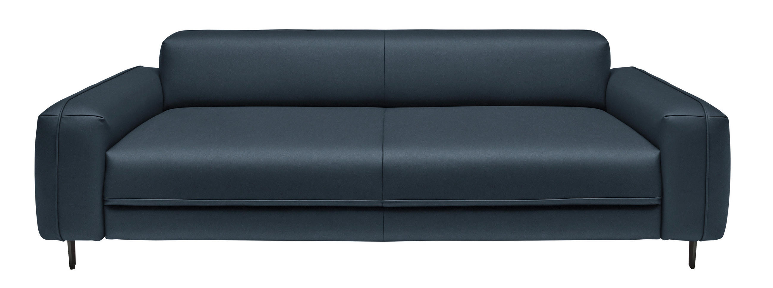 3-SITZER-SOFA Echtleder Blau  - Blau/Anthrazit, Design, Leder/Metall (230/70/109cm) - Johann Jakob