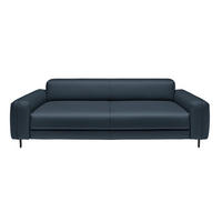3-SITZER-SOFA  in Echtleder Blau   - Blau/Anthrazit, Design, Leder/Metall (230/70/109cm) - Johann Jakob