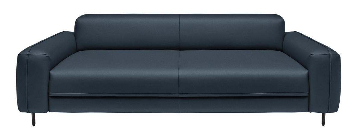 3-SITZER-SOFA  in Echtleder Blau   - Blau/Anthrazit, Design, Leder/Metall (230/70/109cm) - Johann Jakob