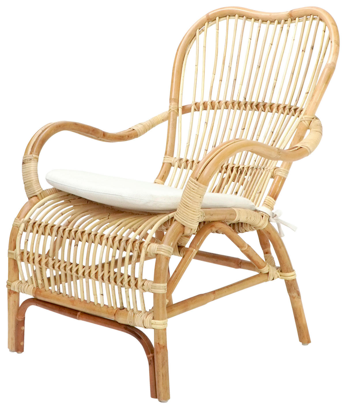 KRESLO Z BAMBUSU, prírodné materiály, drevo, prírodná farba - biela/prírodná farba, Natur, drevo/textil (66/88/82cm) - Livetastic