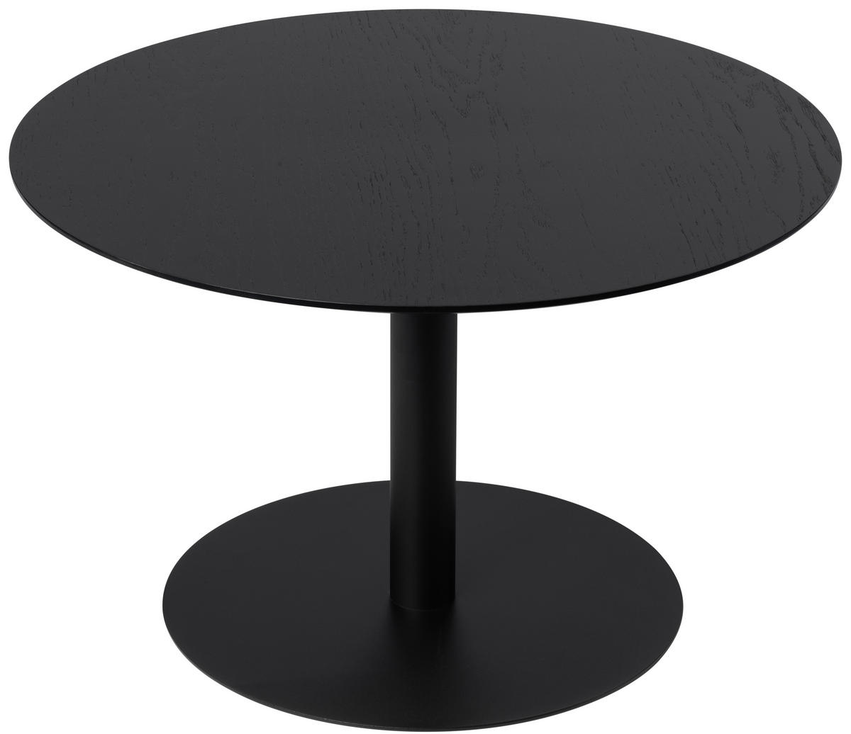 COUCHTISCH Esche furniert 60/60/38 cm rund Schwarz  - Schwarz, Design, Holz/Holzwerkstoff (60/60/38cm) - MID.YOU