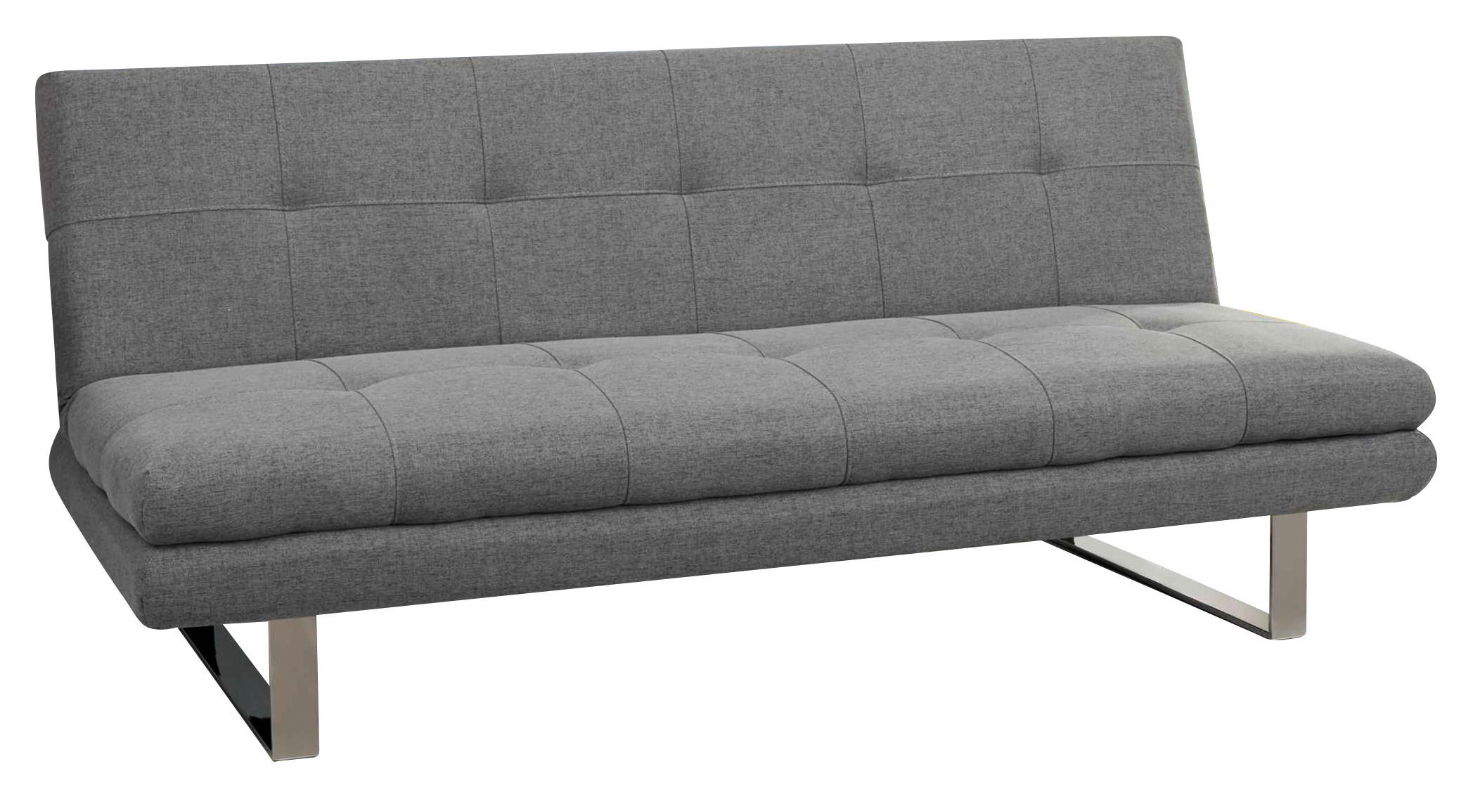 SCHLAFSOFA in Webstoff Grau  - Chromfarben/Grau, Design, Textil/Metall (184/82/83cm) - Livetastic