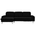 ECKSOFA in Webstoff Schwarz  - Schwarz, LIFESTYLE, Textil/Metall (180/310cm) - Valnatura