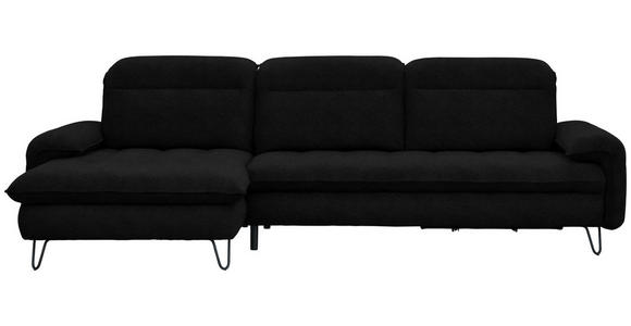 ECKSOFA in Webstoff Schwarz  - Schwarz, LIFESTYLE, Textil/Metall (180/310cm) - Valnatura