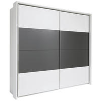  SCHWEBETÜRENSCHRANK 240/226/64 cm 2-türig  - Weiss/Dunkelgrau, Konventionell, Holzwerkstoff/Metall (240/226/64cm) - Xora