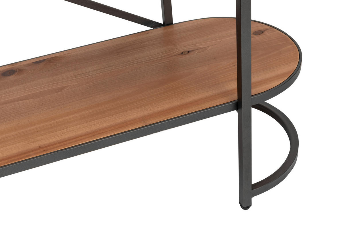 REGAL  120/185/42 cm Naturfarben, Schwarz  - Schwarz/Naturfarben, LIFESTYLE, Holz/Metall (120/185/42cm) - Livetastic