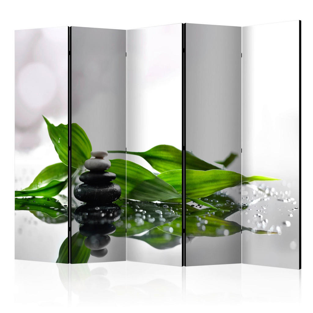 Paravent Grau Grün B: 225 cm
