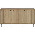 SIDEBOARD  in 160,2/81,8/37 cm  - Eichefarben/Schwarz, MODERN, Holzwerkstoff/Kunststoff (160,2/81,8/37cm) - Carryhome