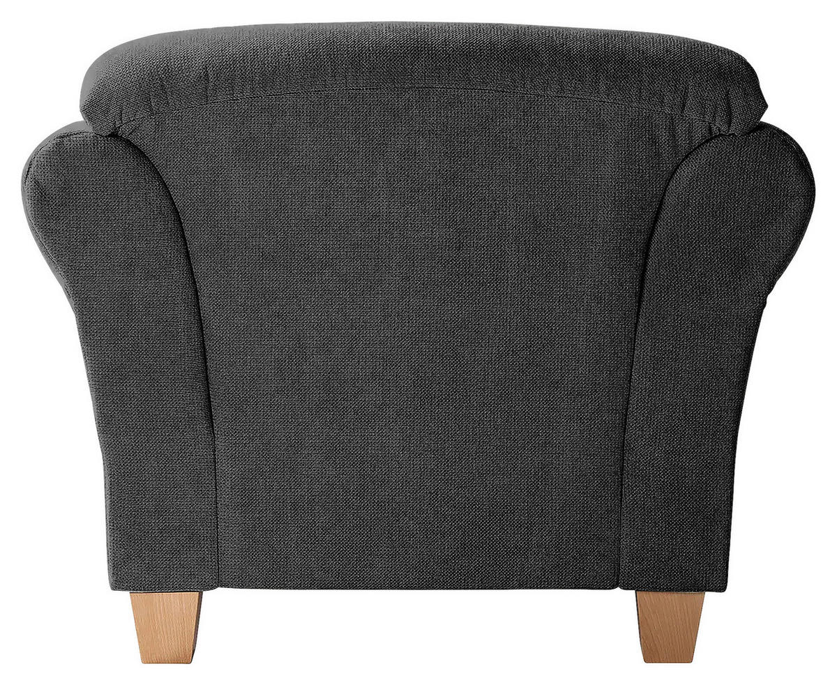 SESSEL in Flachgewebe Schwarz  - Schwarz/Naturfarben, Konventionell, Holz/Textil (101/84/89cm) - Sit & More
