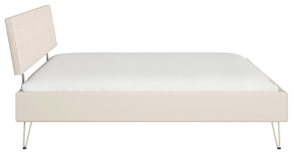 BETT 160/200 cm,  in Champagner,  - Champagner, Design, Textil/Metall (160/200cm) - Carryhome