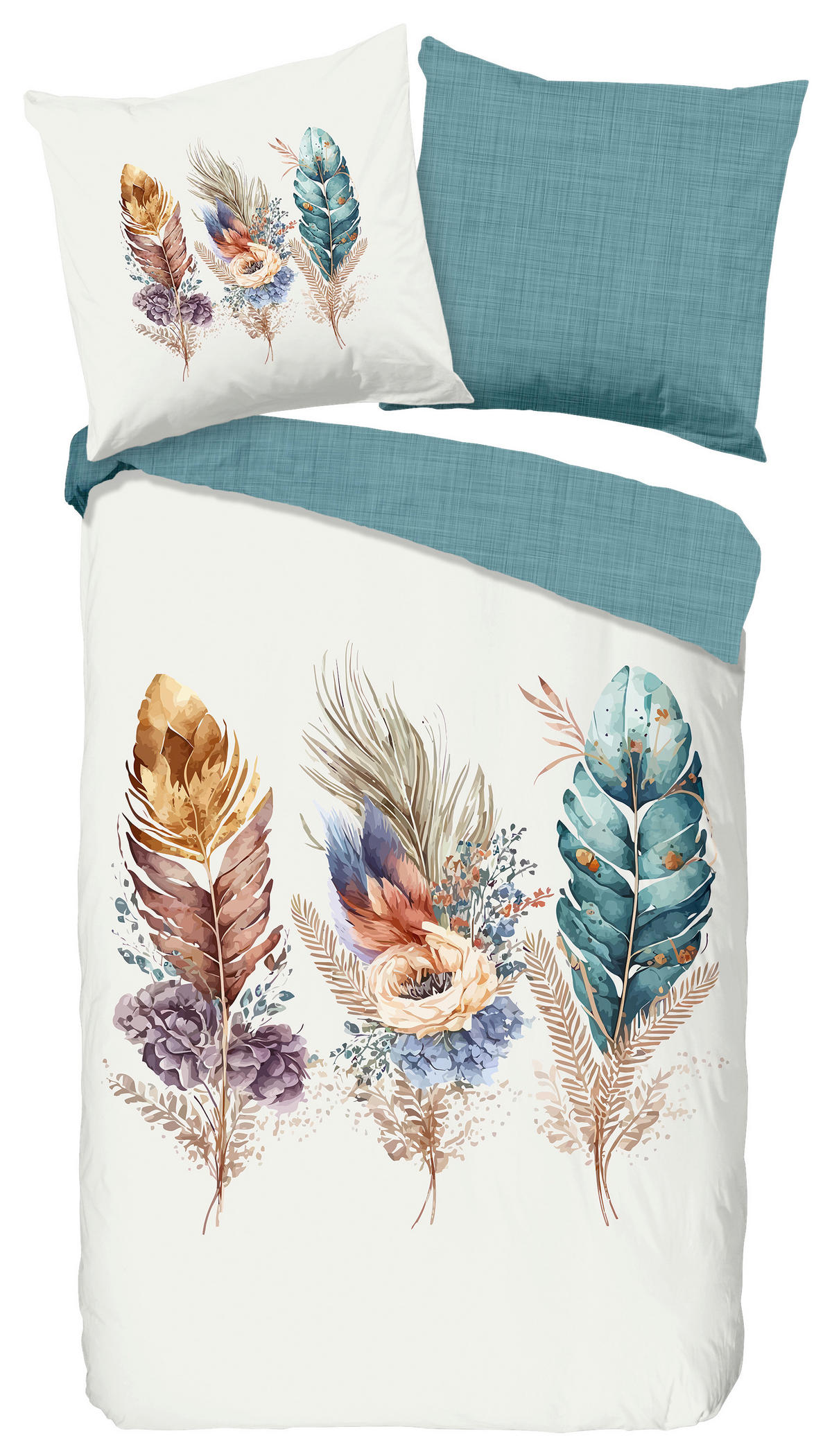 WENDEBETTWÄSCHE Via Renforcé 155/220 cm  - Multicolor, Natur, Textil (155/220cm)