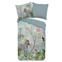 WENDEBETTWÄSCHE Yasmin Satin 155/220 cm  - Türkis/Blau, Natur, Textil (155/220cm)