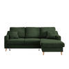 ECKSOFA in Cord Dunkelgrün  - Dunkelgrün/Naturfarben, Design, Holz/Textil (228/150cm) - P & B