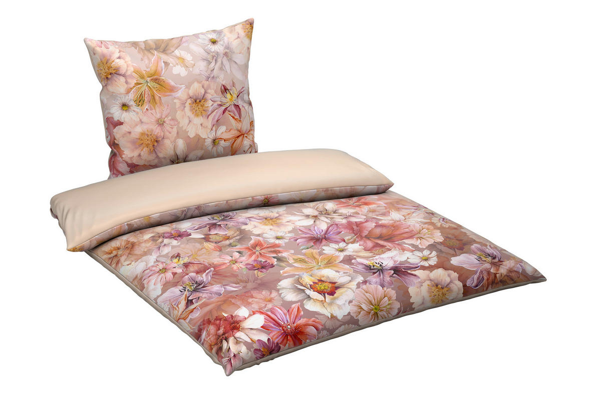 WENDEBETTWÄSCHE 2-teilig Satin 135/200 cm  - Altrosa, Design, Textil (135/200cm) - Esposa