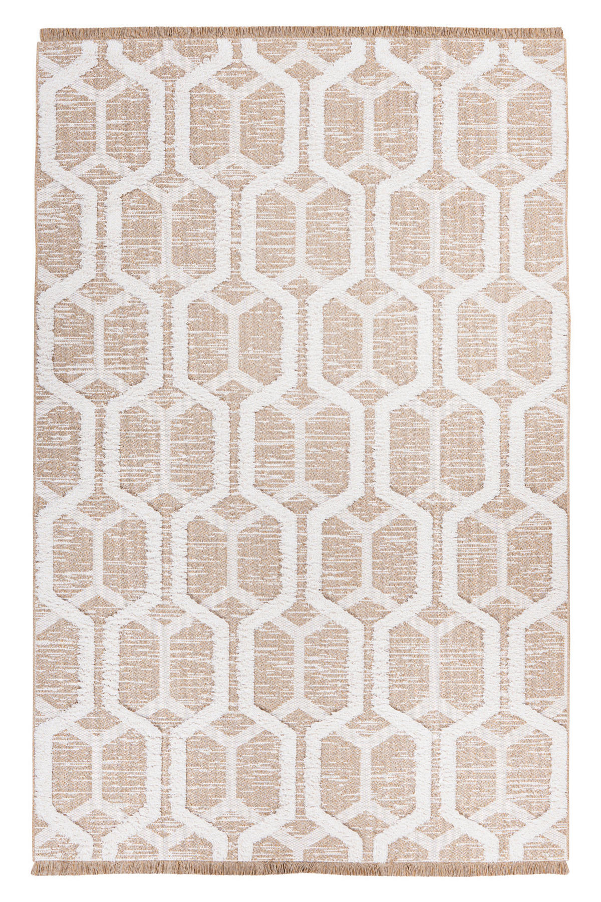 FLACHWEBETEPPICH 80/150 cm My Nomad Weiß, Sandfarben, Beige  - Sandfarben/Beige, Design, Textil (80/150cm) - Obsession