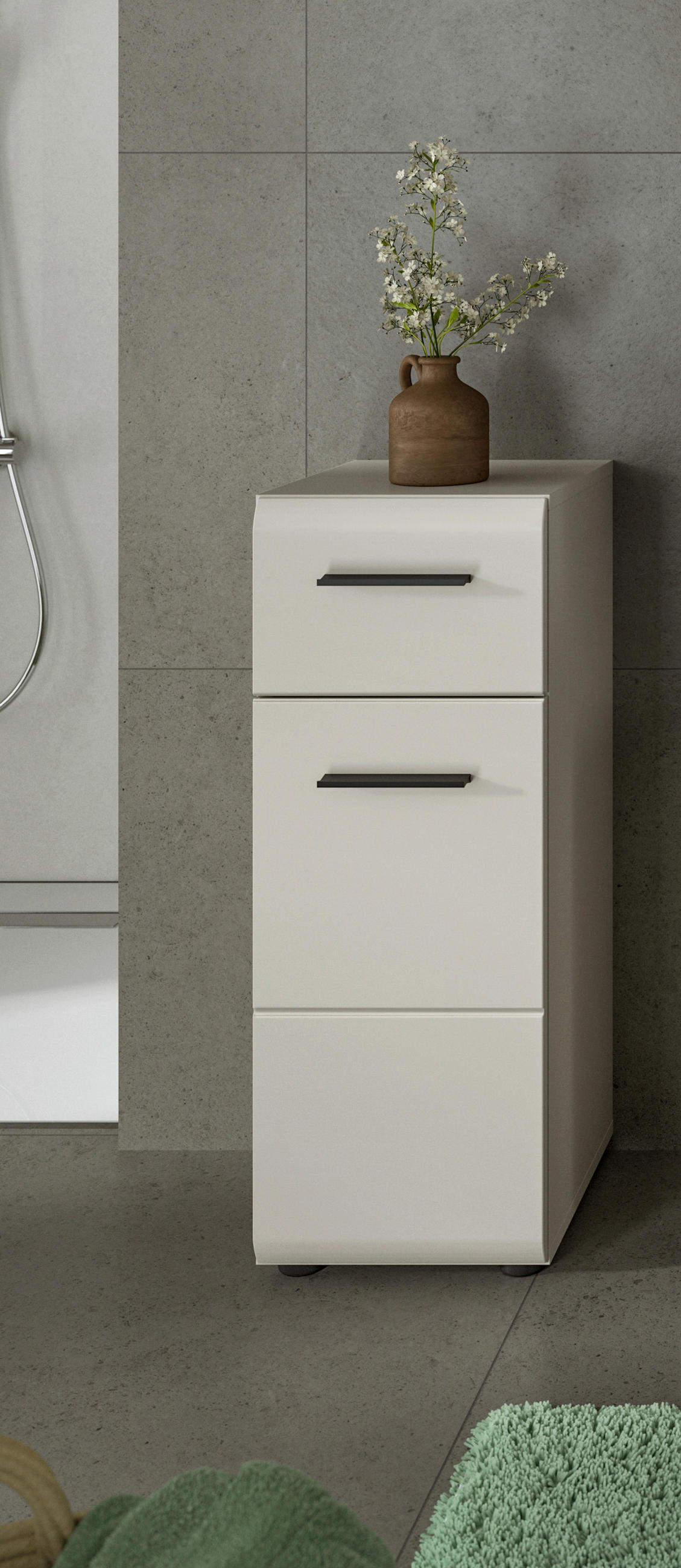 MIDISCHRANK 30/80/30 cm  - Kaschmir/Schwarz, Trend, Holzwerkstoff/Kunststoff (30/80/30cm) - MID.YOU