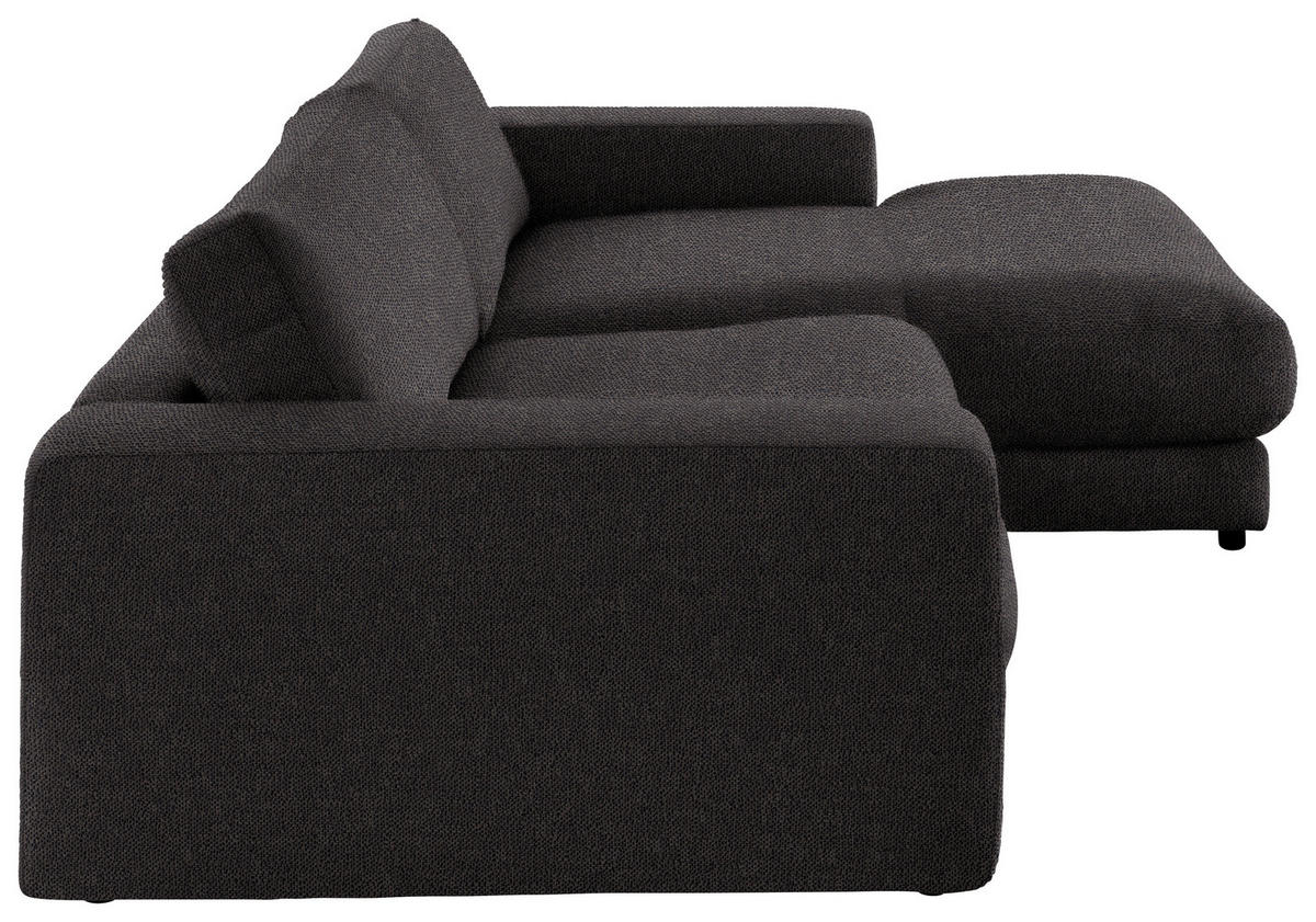 ECKSOFA in Flachgewebe Schwarz  - Schwarz, Design, Kunststoff/Textil (270/190cm) - Lomoco