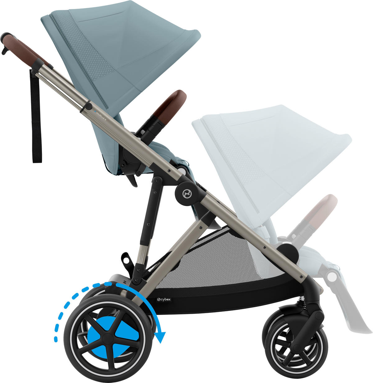 KINDERWAGEN E-GAZELLE S  - Taupe/Hellblau, Basics, Kunststoff/Metall (94.5/66/100cm) - Cybex