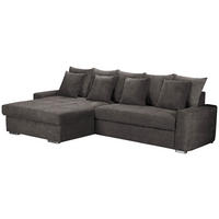 ECKSOFA  Mikrofaser Dunkelbraun  - Dunkelbraun/Silberfarben, Modern, Holz/Textil (164/293cm) - MID.YOU