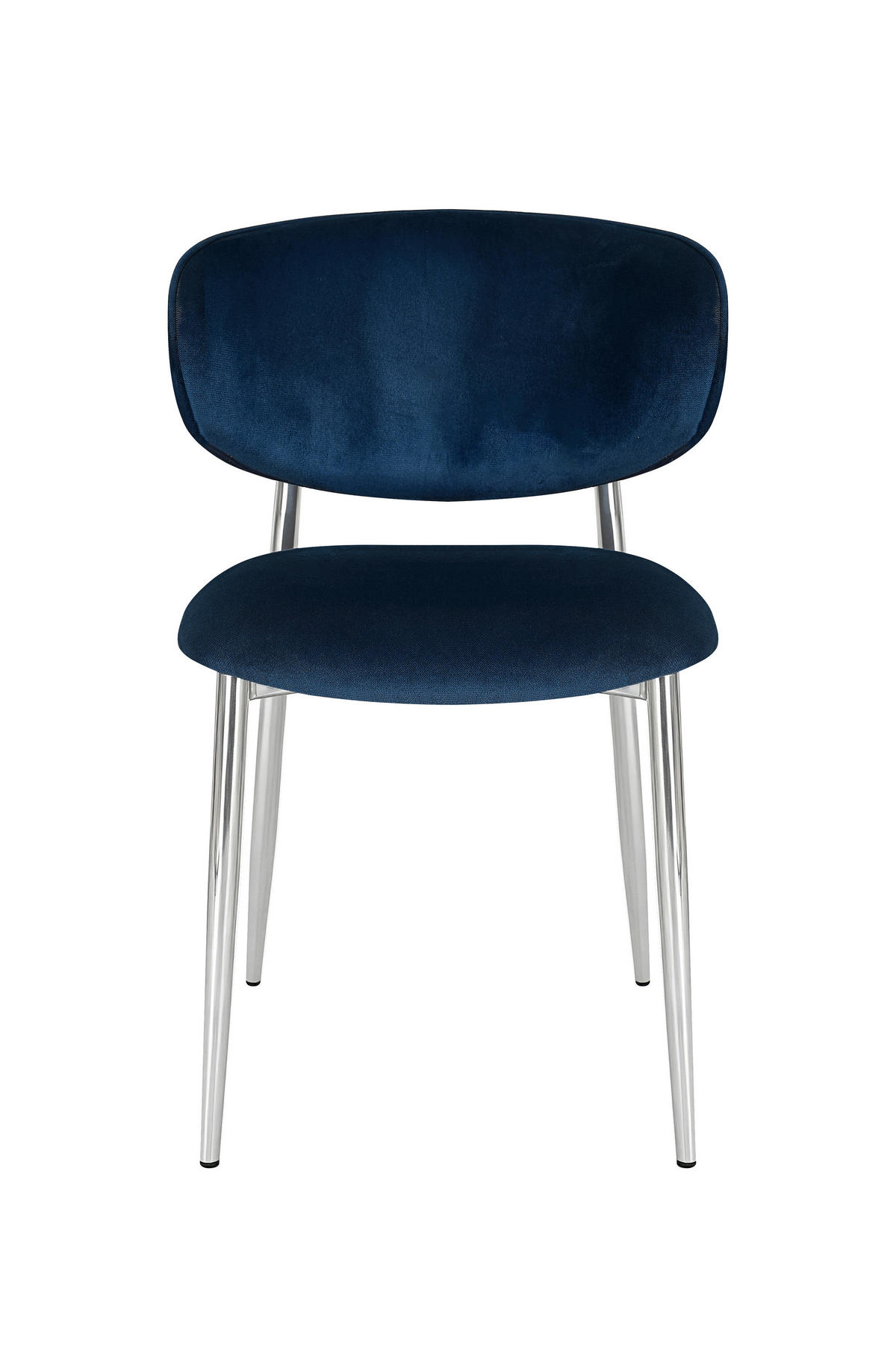 STUHL   Samt  Blau, Chromfarben  - Blau/Chromfarben, Design, Textil/Metall (54/80/59cm) - Novel