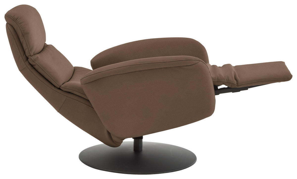RELAXSESSEL in Leder Graubraun  - Graubraun/Schwarz, Design, Leder/Metall (76/108/86cm) - Dieter Knoll